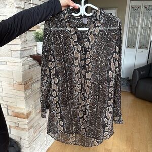 Vero Moda Brown Snake Print Blouse